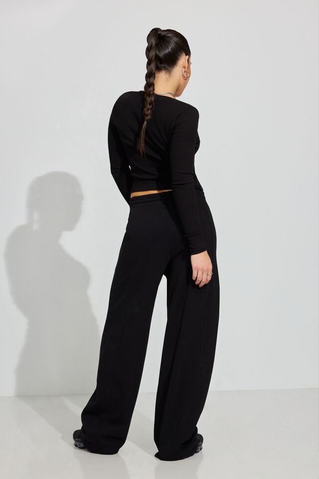 Black Garage Ultrafleece Barrel Leg Women Sweatpants | A-4679205
