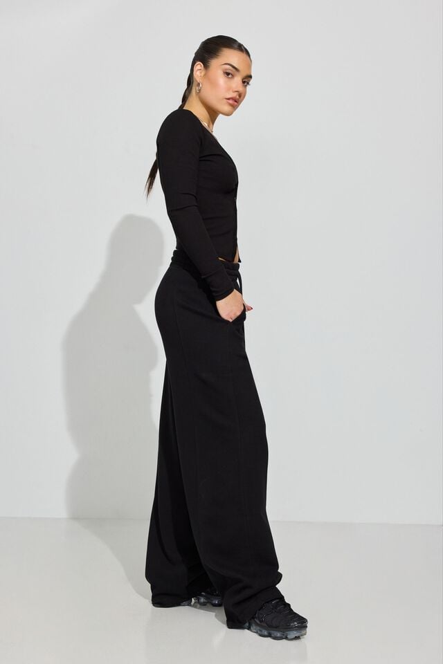Black Garage Ultrafleece Barrel Leg Women Sweatpants | A-4679205