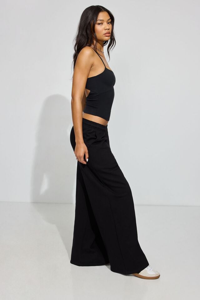Black Garage Ultrafleece Super Wide Leg Women Sweatpants | A-7580139