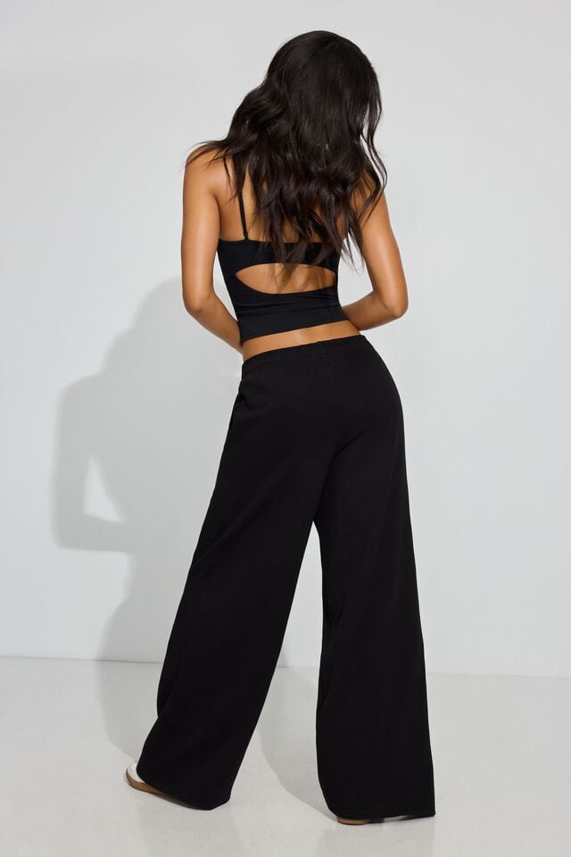 Black Garage Ultrafleece Super Wide Leg Women Sweatpants | A-7580139