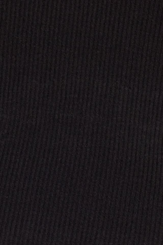Black Garage V Neck Ribbed Women T Shirts | A-7608512
