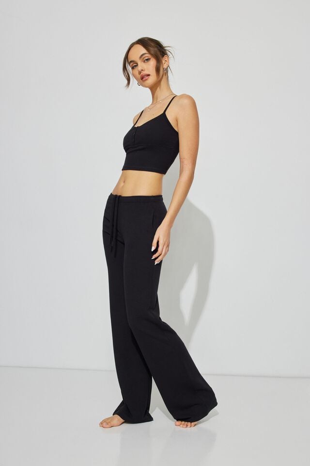 Black Garage Waffle Pant Women Pants | A-7905186