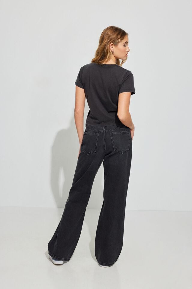 Black Garage Wide Leg Women Jeans | A-8263094