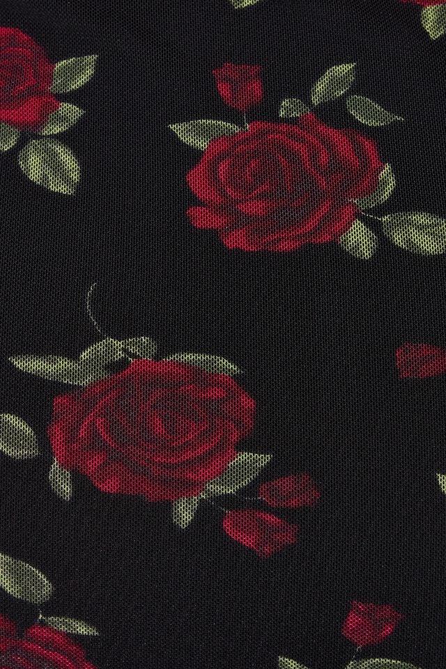 Black / Red Rose Garage Nikky Cutout Mini Women Dress | A-6489253