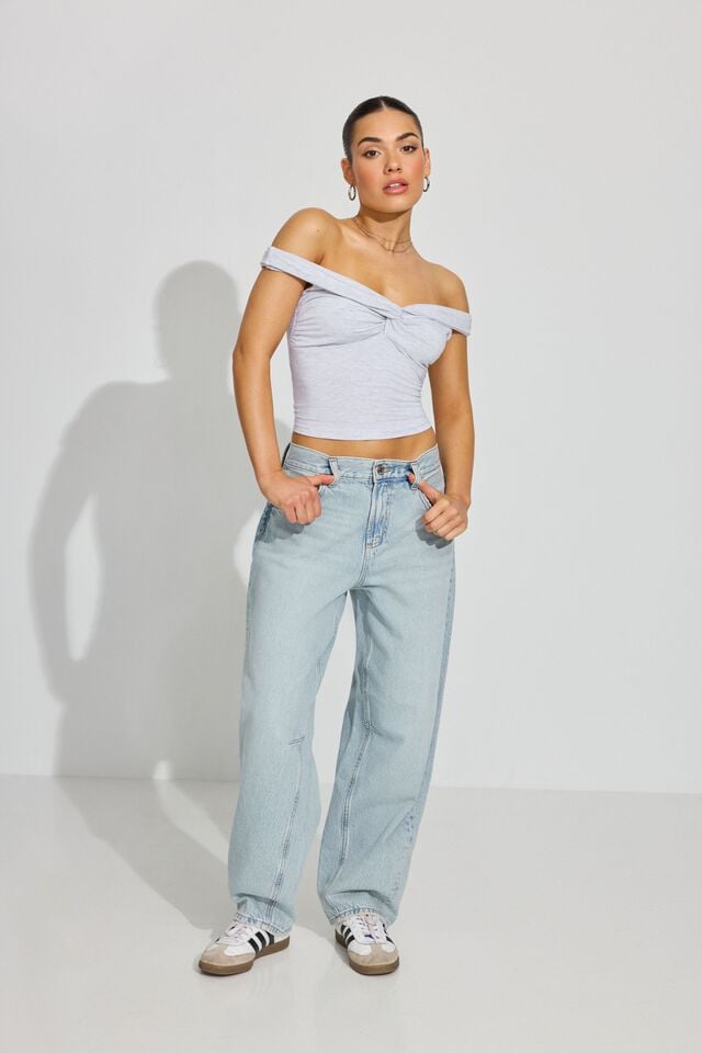 Blue Garage Barrel Women Jeans | A-2075863