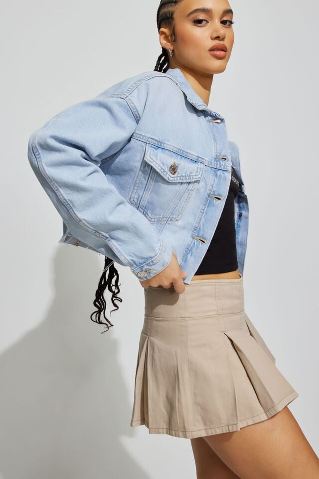 Blue Garage Boyfriend Crop Women Jackets | A-3816972