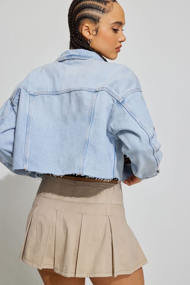 Blue Garage Boyfriend Crop Women Jackets | A-3816972