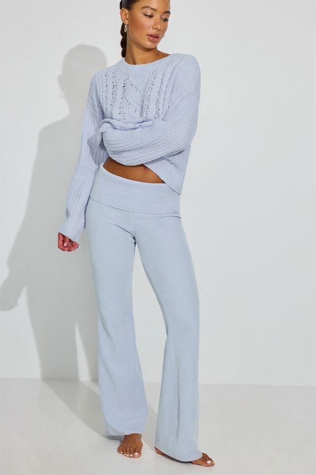 Blue Garage Chenille Oversized Women Sweater | A-5361027