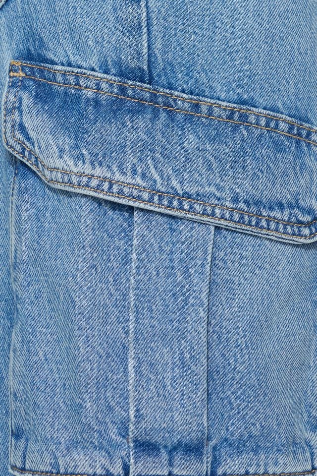 Blue Garage High Rise Wide Women Cargo Pants | A-4710698