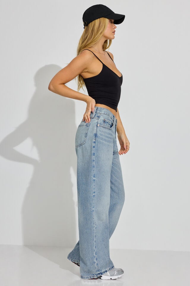 Blue Garage Low Rise Baggy Women Jeans | A-1632490