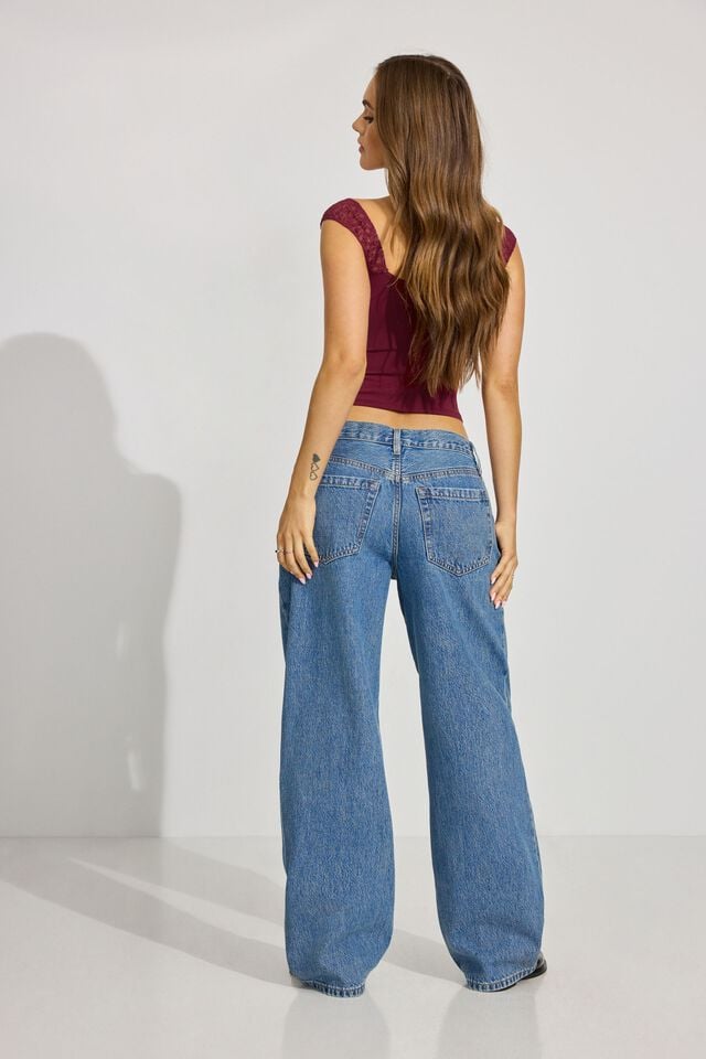 Blue Garage Low Rise Baggy Women Jeans | A-6102857