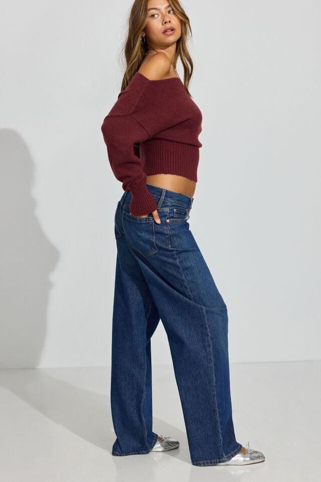 Blue Garage Low Rise Baggy Women Jeans | A-3574126