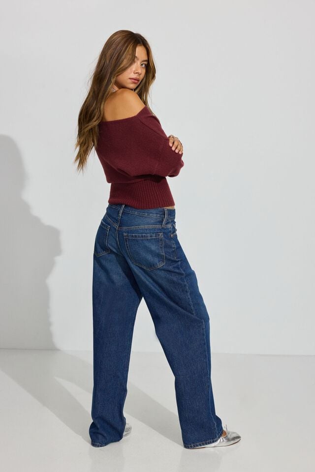 Blue Garage Low Rise Baggy Women Jeans | A-3574126