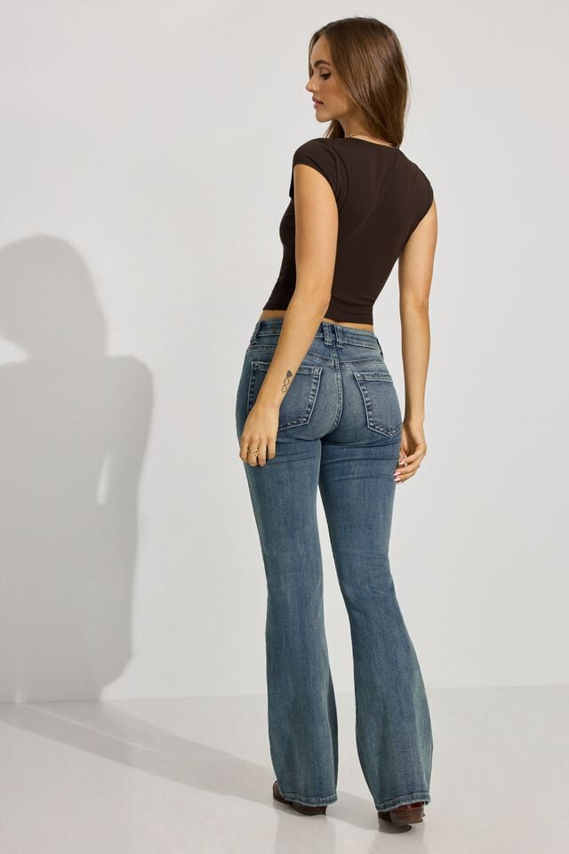 Blue Garage Low Rise Flare Women Jeans | A-8274369