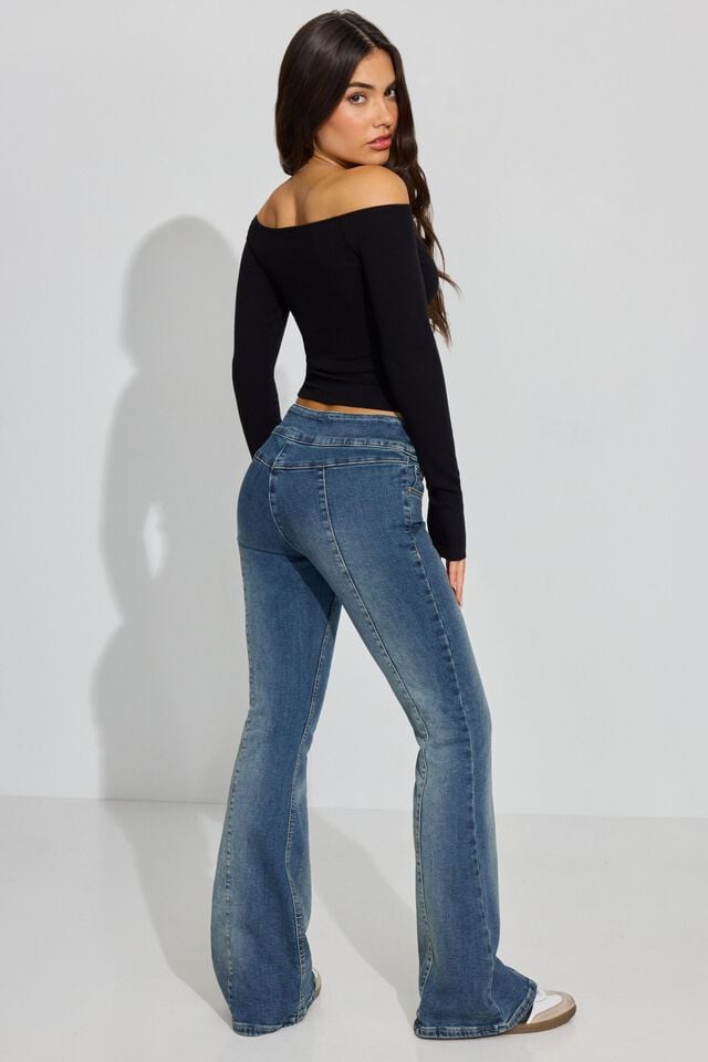 Blue Garage Low Rise Flare Women Jeans | A-8346501