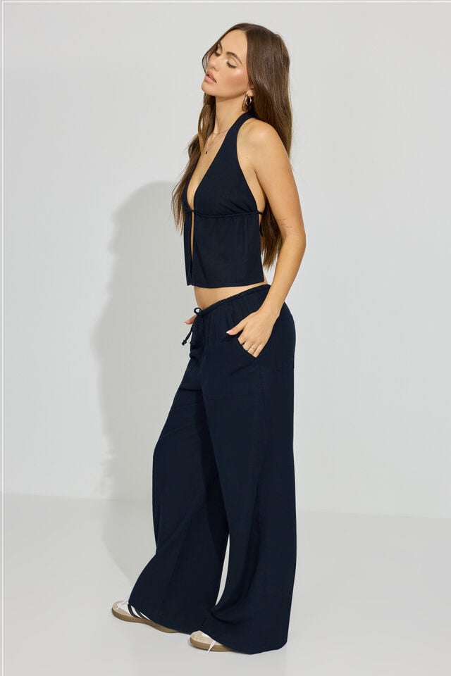 Blue Garage Millie Linen Pull-on Women Pants | A-7163298