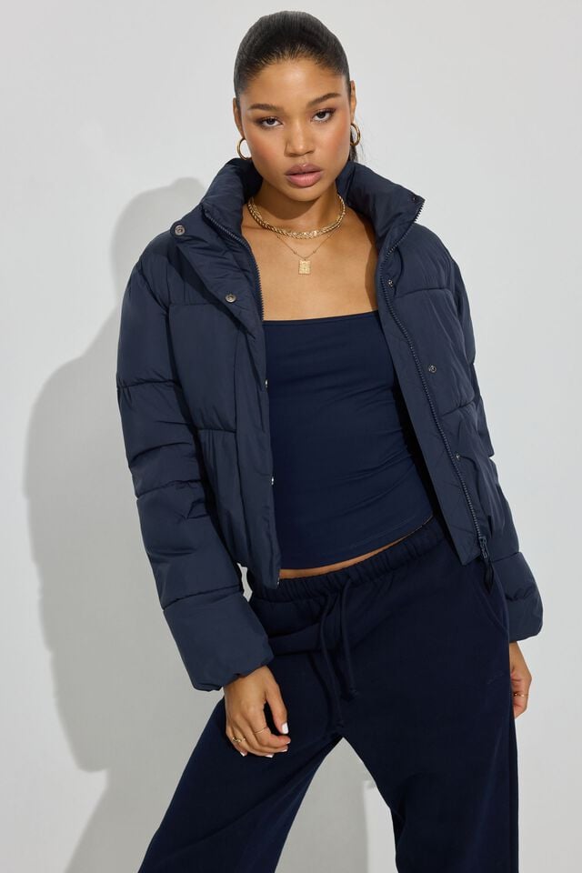 Blue Garage Mini Women Down Jackets | A-4572839