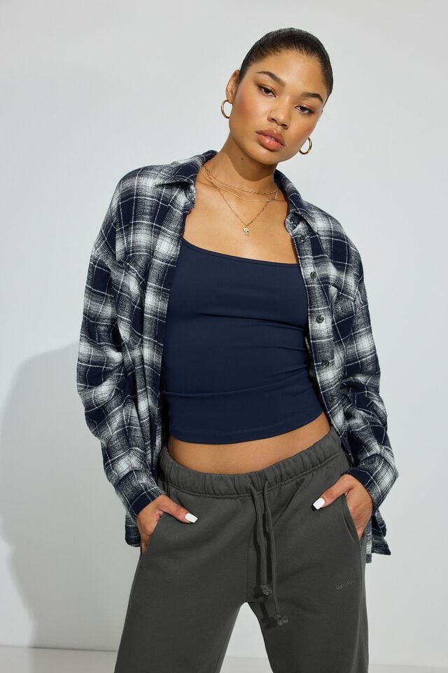Blue Garage Noah Plaid Button-up Women Long Sleeve | A-0741698