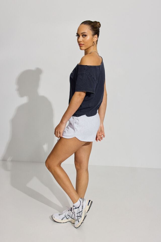 Blue Garage Off Shoulder Women T Shirts | A-8027143