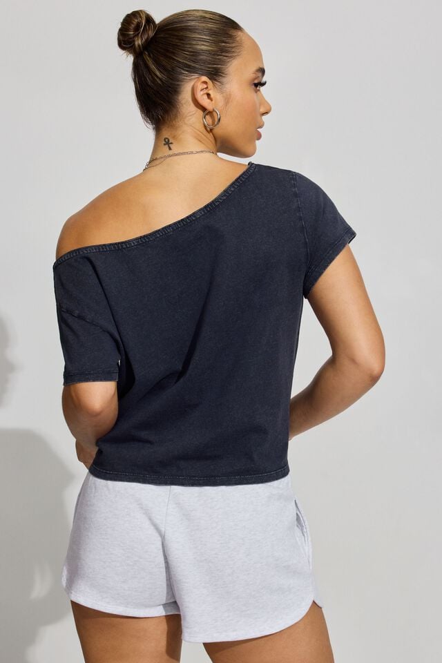 Blue Garage Off Shoulder Women T Shirts | A-8027143