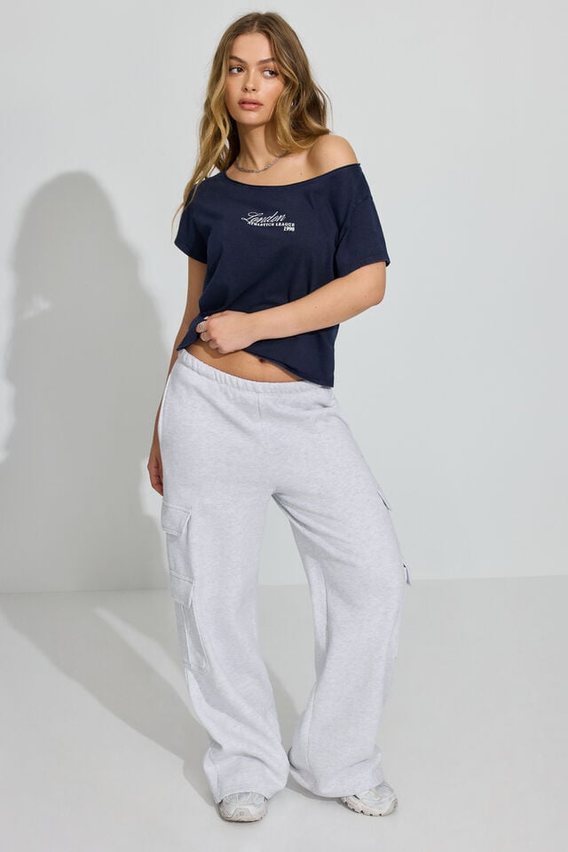 Blue Garage Off Shoulder Women T Shirts | A-0762815