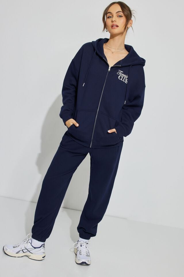 Blue Garage Oversized Zippie Women Hoodie | A-9126805