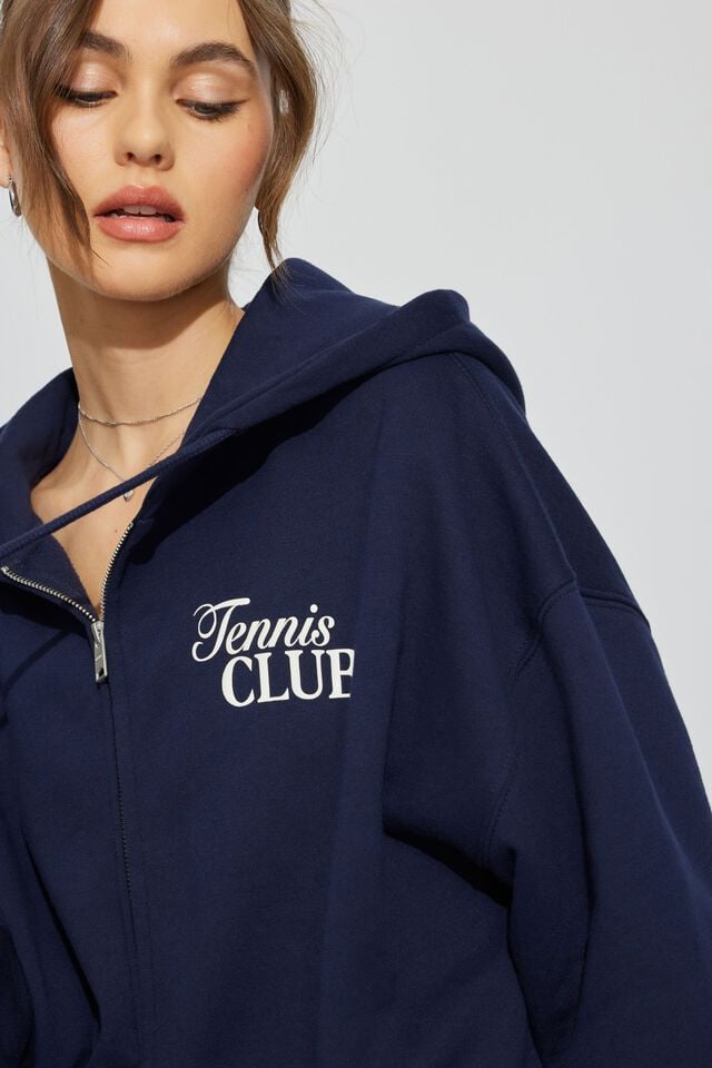 Blue Garage Oversized Zippie Women Hoodie | A-9126805