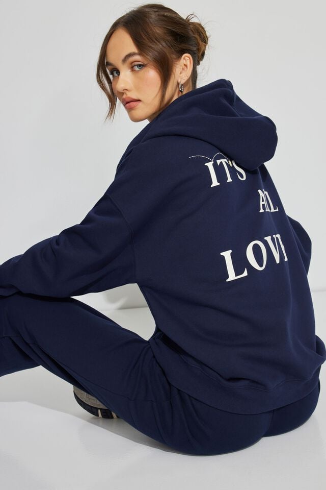 Blue Garage Oversized Zippie Women Hoodie | A-9126805
