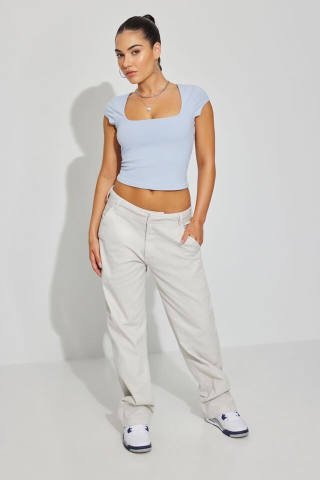 Blue Garage Portia Square Neckline Women T Shirts | A-8690721