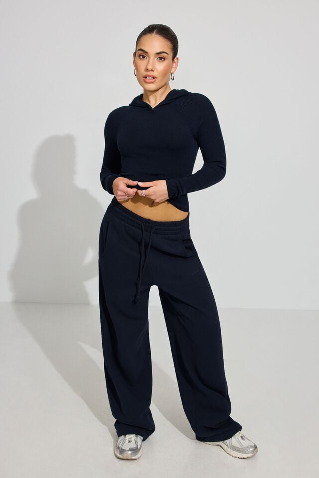 Blue Garage Soft Bodycon Women Hoodie | A-1267405