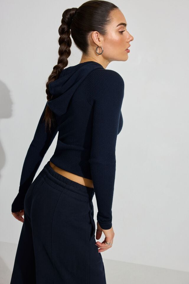 Blue Garage Soft Bodycon Women Hoodie | A-8215370