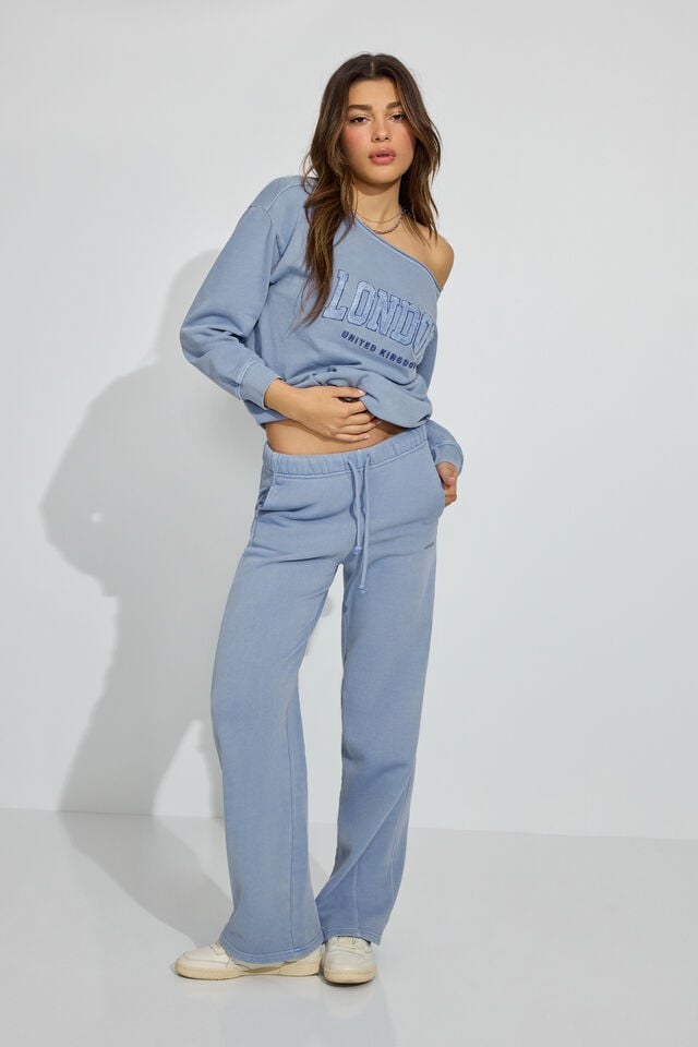 Blue Garage Softterry Off Shoulder Women Sweatshirts | A-4067218
