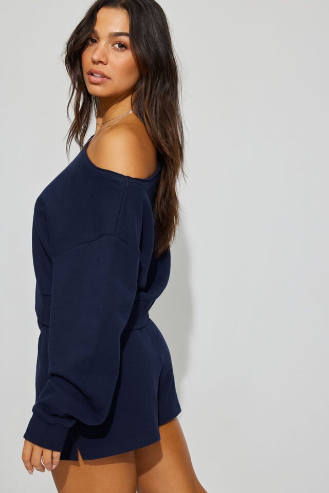 Blue Garage Softterry Off Shoulder Women Sweatshirts | A-5329076