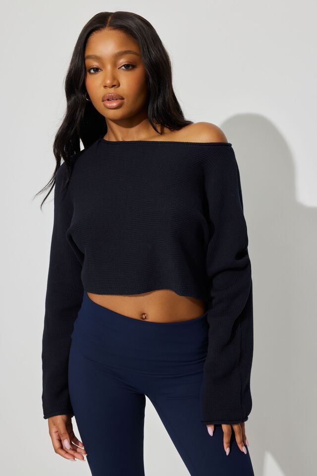 Blue Garage Supersoft Loose Crop Women Sweater | A-5892074