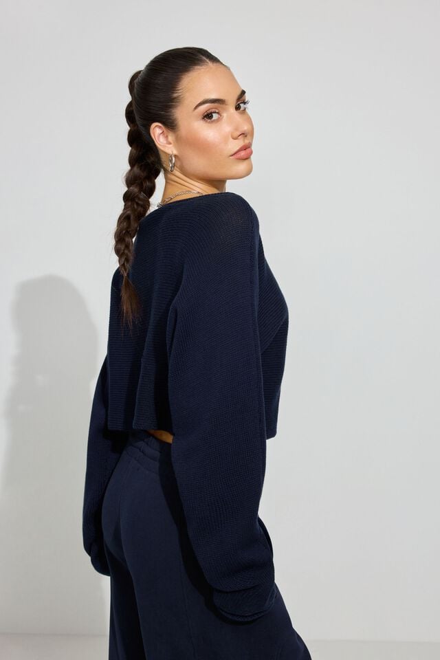Blue Garage Supersoft Loose Crop Women Sweater | A-5892074