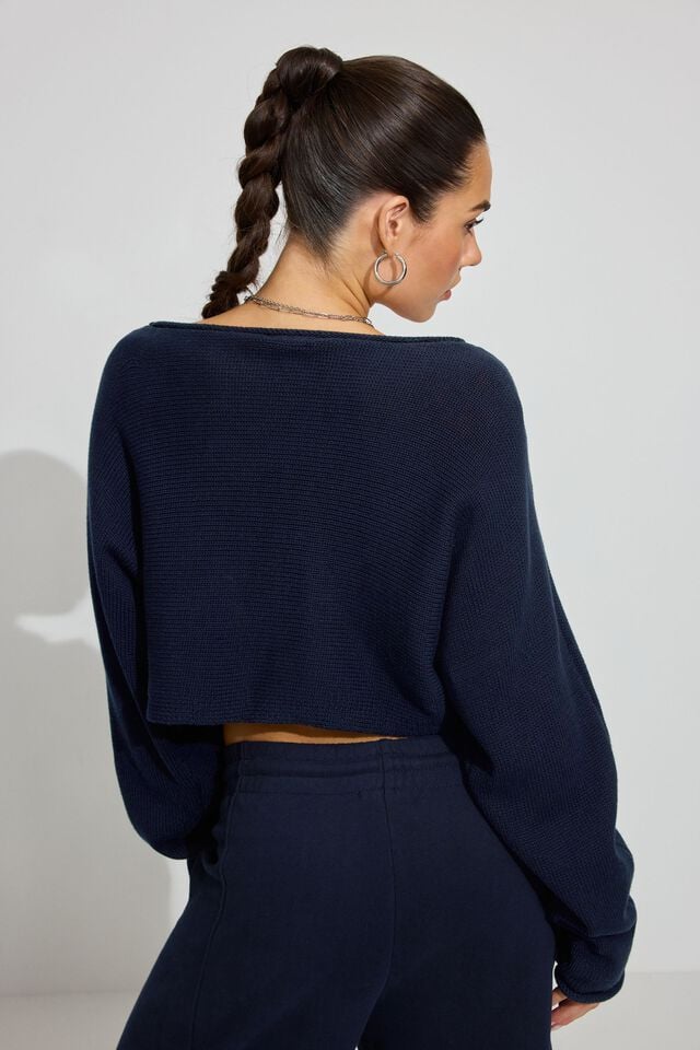 Blue Garage Supersoft Loose Crop Women Sweater | A-5892074
