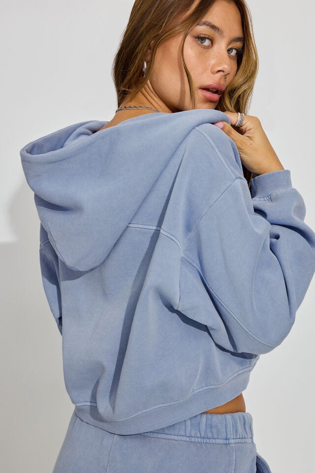 Blue Garage Ultrafleece Boxy Full Zip Women Hoodie | A-8153079