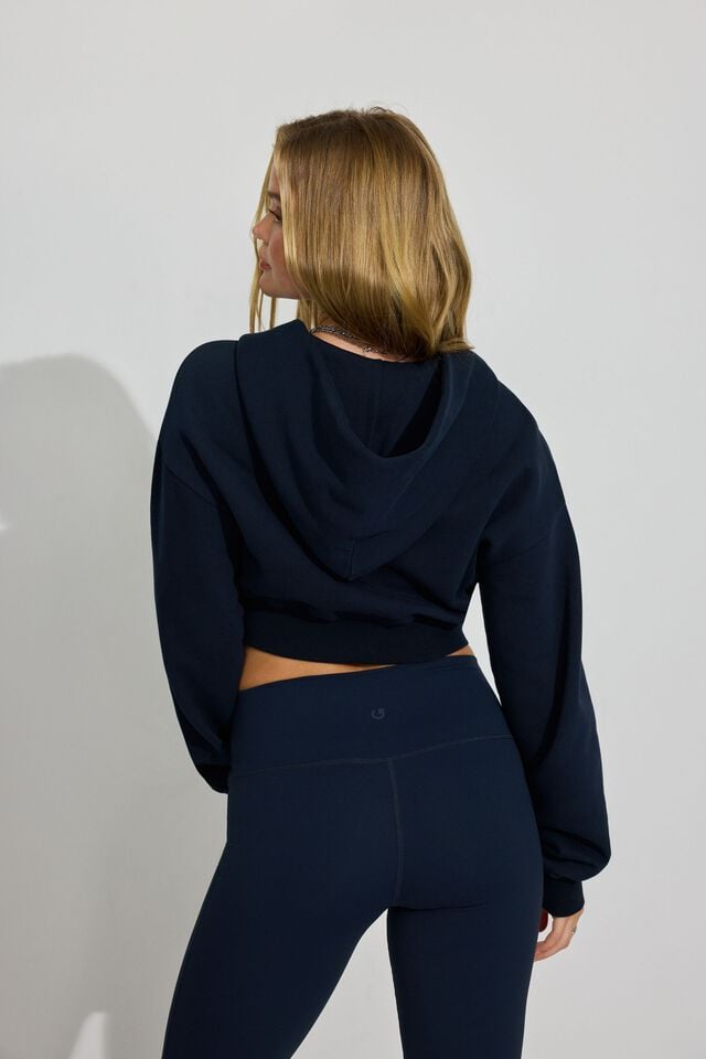 Blue Garage Ultrafleece Cropped Women Hoodie | A-3519862