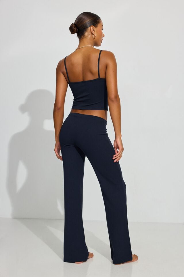 Blue Garage Waffle Flare Women Pants | A-3764015