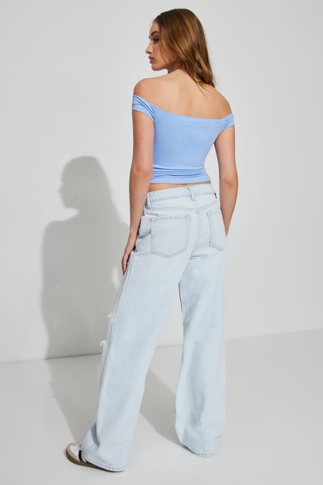 Blue Garage Wide Leg Women Jeans | A-3491756