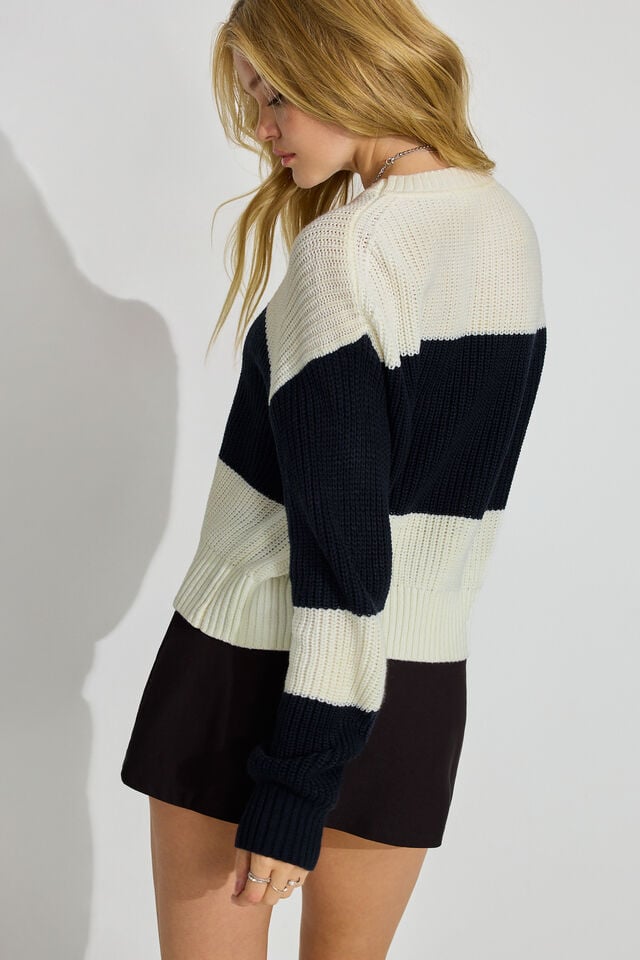 Blue / White Garage Charlotte Supersoft Women Sweater | A-9076345