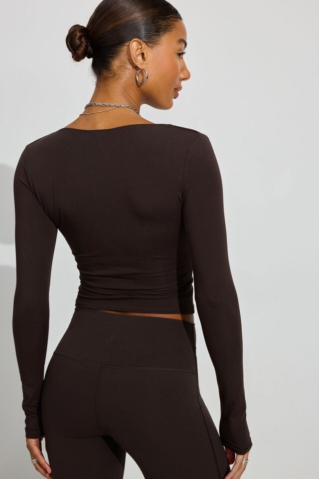 Brown Garage Addison Square Neck Women Long Sleeve | A-4608372