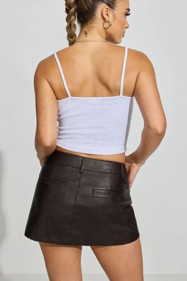 Brown Garage Brynn Faux Leather Micro Women Skorts | A-4561203