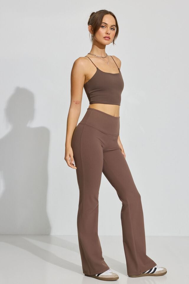 Brown Garage Flare Women Leggings | A-3150648