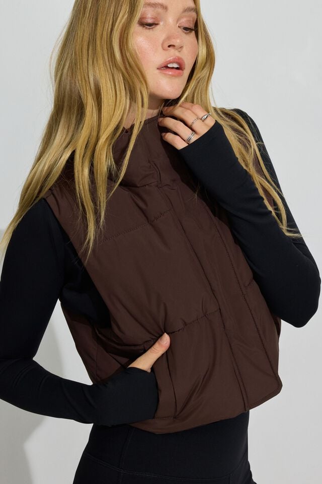 Brown Garage Mini 2.0 Women Puffer Vest | A-3417096