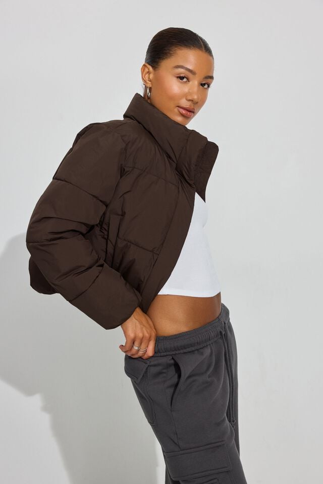 Brown Garage Mini Women Down Jackets | A-0263751