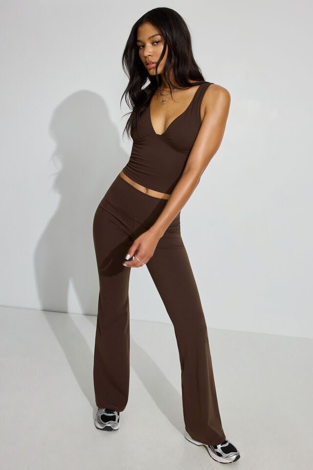 Brown Garage Plunge Women Tank Top | A-2031845