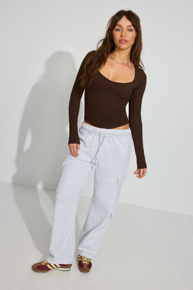 Brown Garage Sleek Women Long Sleeve | A-5631894