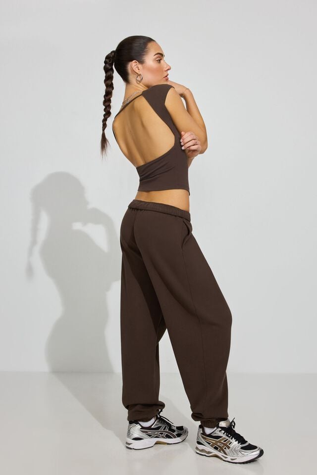 Brown Garage Ultrafleece Boyfriend Women Sweatpants | A-7561324