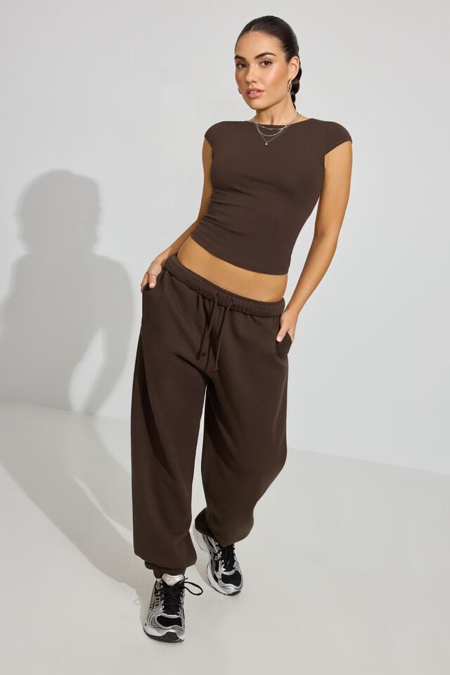 Brown Garage Ultrafleece Boyfriend Women Sweatpants | A-7561324